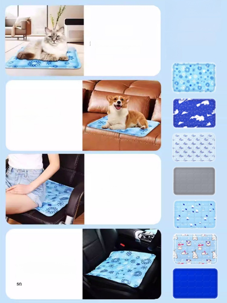 【กันลื่นทนทาน】 แผ่นรองเย็นสำหรับสัตว์เลี้ยงที่จำเป็นในฤดูร้อน