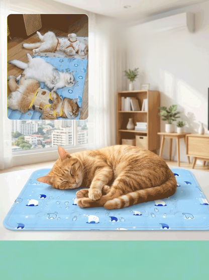 【กันลื่นทนทาน】 แผ่นรองเย็นสำหรับสัตว์เลี้ยงที่จำเป็นในฤดูร้อน