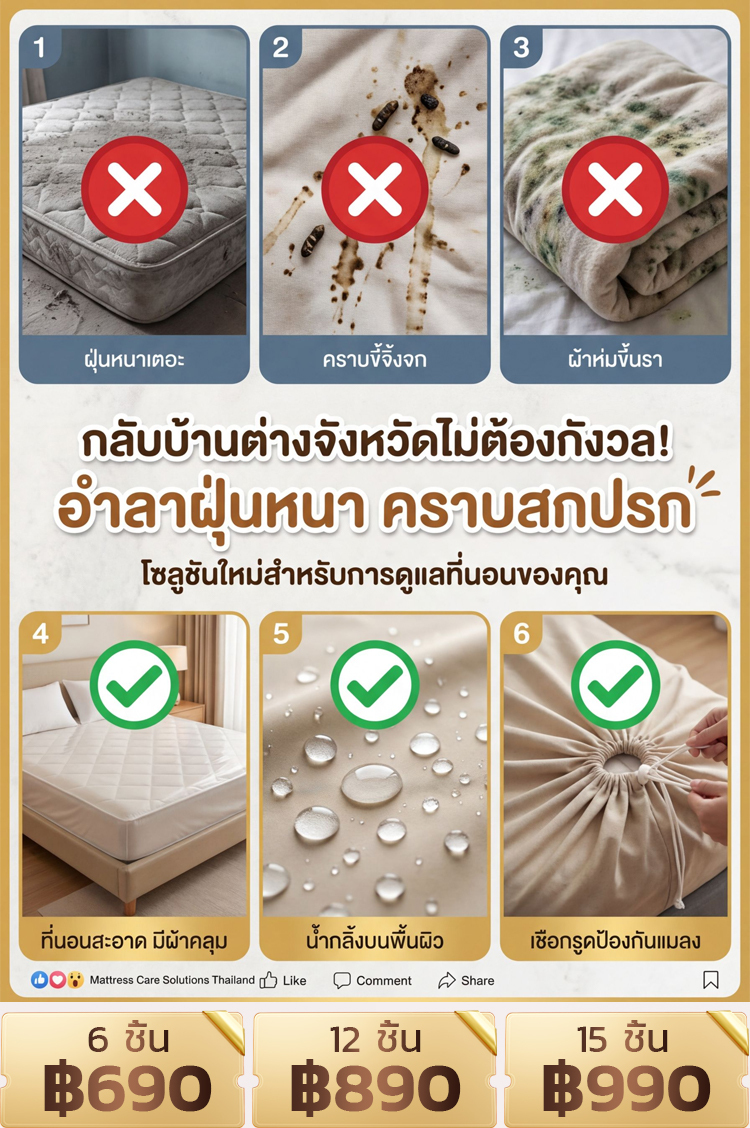  [กันน้ำและกันสิ่งสกปรก 100%] ฝาครอบกันฝุ่นขอบยางยืด  ใหญ่และหนาพิเศษ✨ผ้าคลุมกันฝุ่นอเนกประสงค์ สำหรับเตียงและโซฟาทุกขนาด🛏️