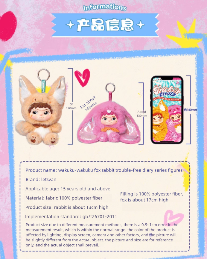 Miniso | Wakuku Series 2 | Plush & Vinyl Mascot / Keychain Blind Box