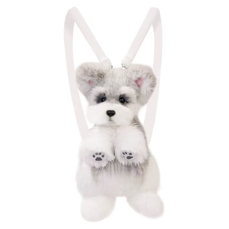 Chongker | Handmade Realistic Plush | Schnauzer Dog Backpack