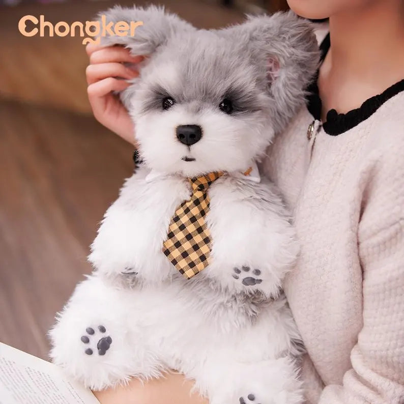 Chongker | Handmade Realistic Plush | Schnauzer Dog Backpack