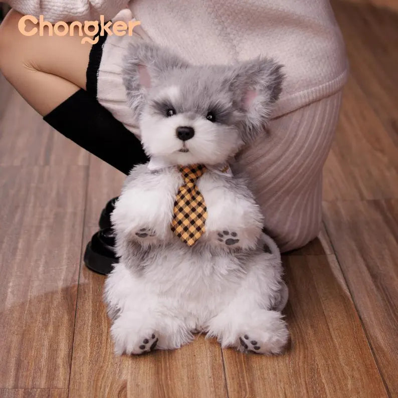 Chongker | Handmade Realistic Plush | Schnauzer Dog Backpack