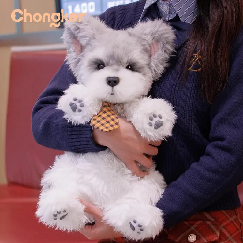 Chongker | Handmade Realistic Plush | Schnauzer Dog Backpack