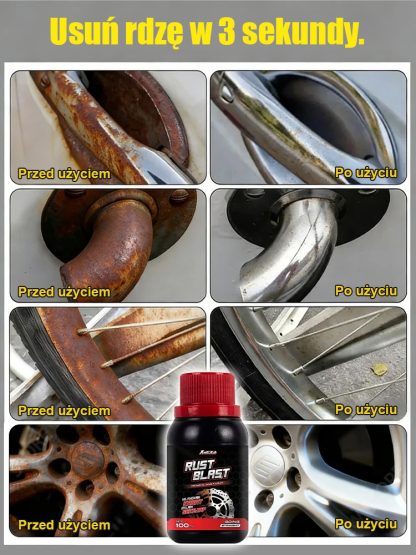 Wielozadaniowy spray do usuwania rdzy i ochrony powierzchni metalowych