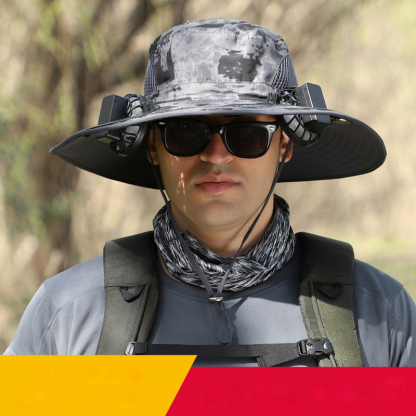 Napelemes ventilátoros napellenzős horgászkalap