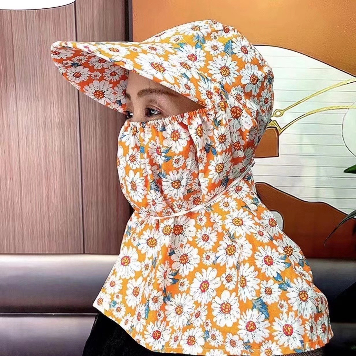 Lélegző nyakvédős napellenzős sapka