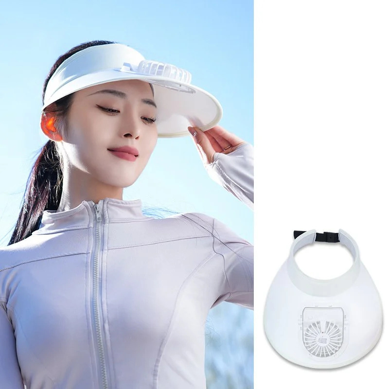 Újratölthető napellenzős kalap beépített ventilátorral hölgyeknek