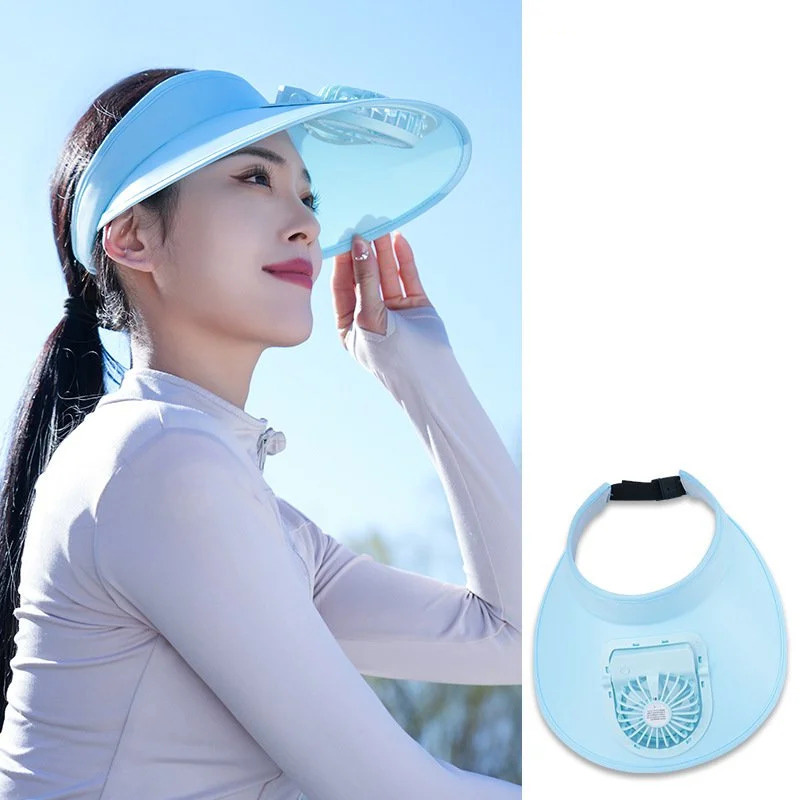 Újratölthető napellenzős kalap beépített ventilátorral hölgyeknek