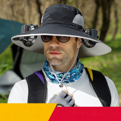 Napelemes ventilátoros napellenzős horgászkalap