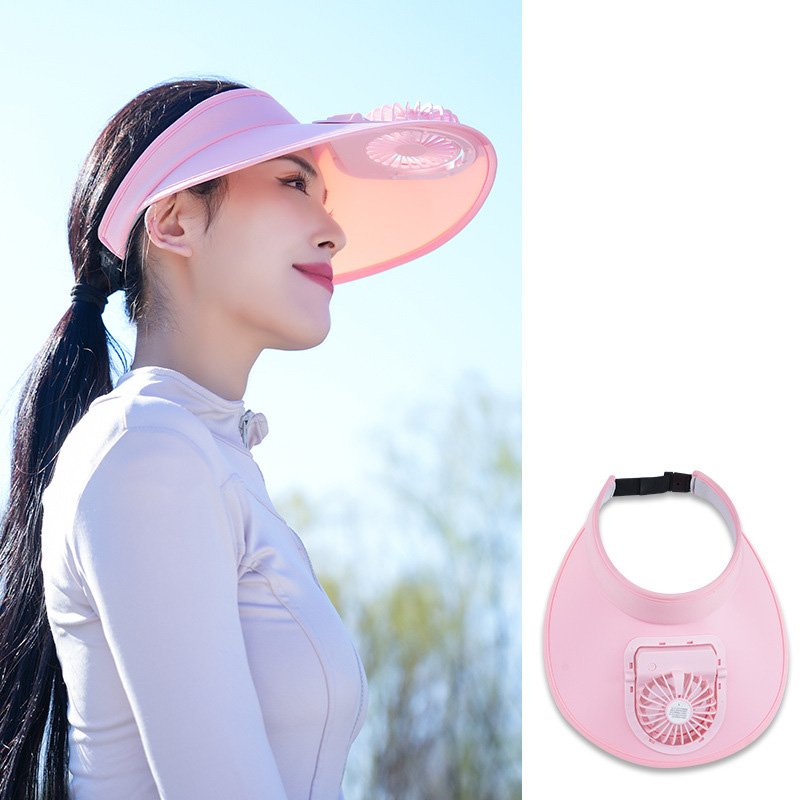 Újratölthető napellenzős kalap beépített ventilátorral hölgyeknek