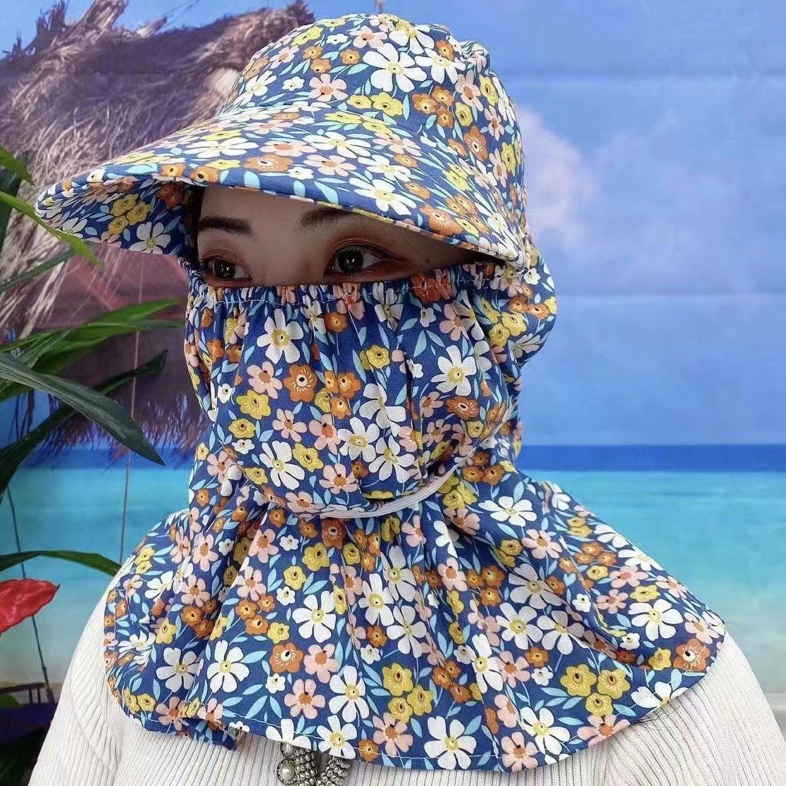 Lélegző nyakvédős napellenzős sapka