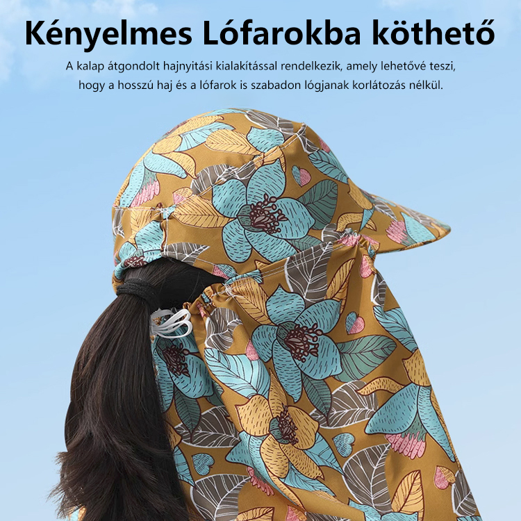 Lélegző nyakvédős napellenzős sapka