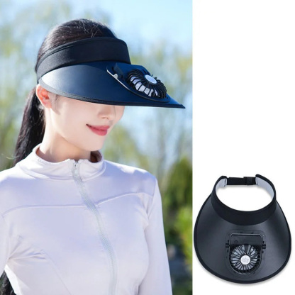 Újratölthető napellenzős kalap beépített ventilátorral hölgyeknek