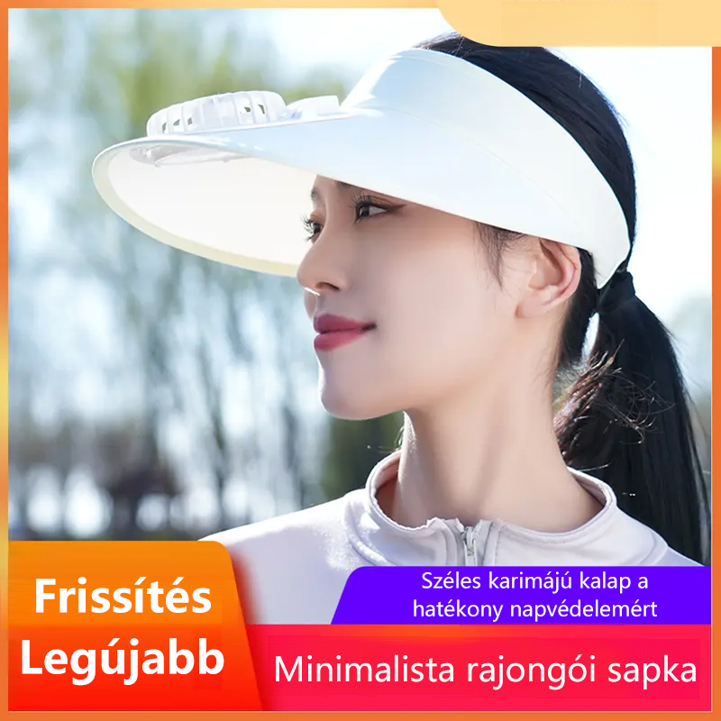 Újratölthető napellenzős kalap beépített ventilátorral hölgyeknek