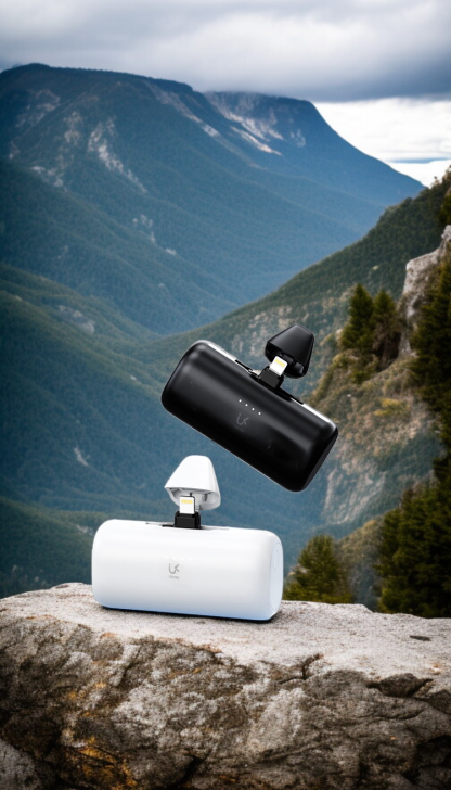 【เครื่องเดียวสองหัวปลั๊ก】แบตเตอรี่พกพาแบบแคปซูลหมุน