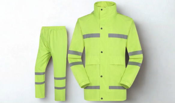 RC160 熒光黃反光套裝雨衣
