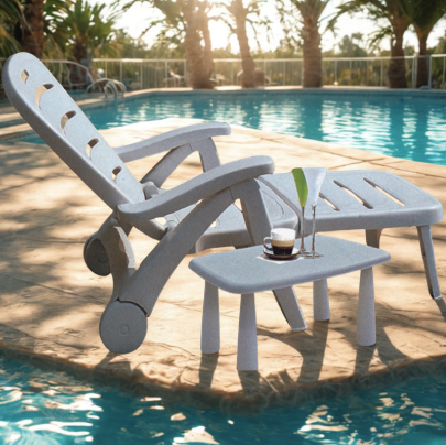 HD-C586 白色塑膠躺椅