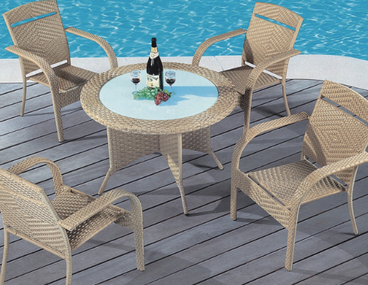 HD-B303 仿藤桌椅套裝