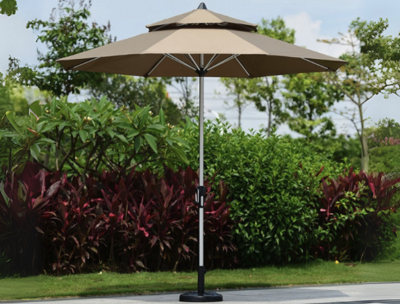 HD-G1128B 手搖雙頂中柱太陽傘