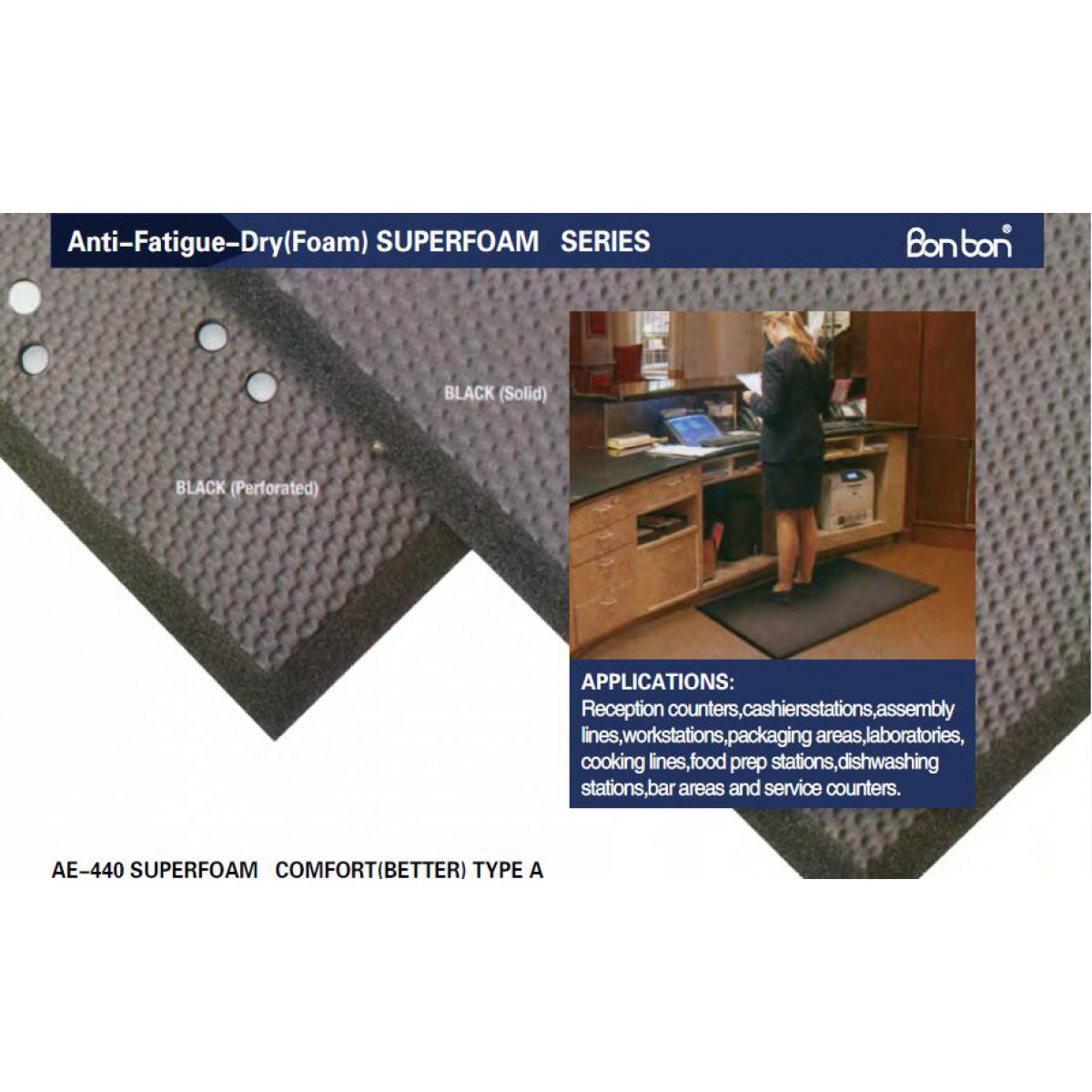Bonbon AE-440 防疲勞安全工作地墊(舒適型)