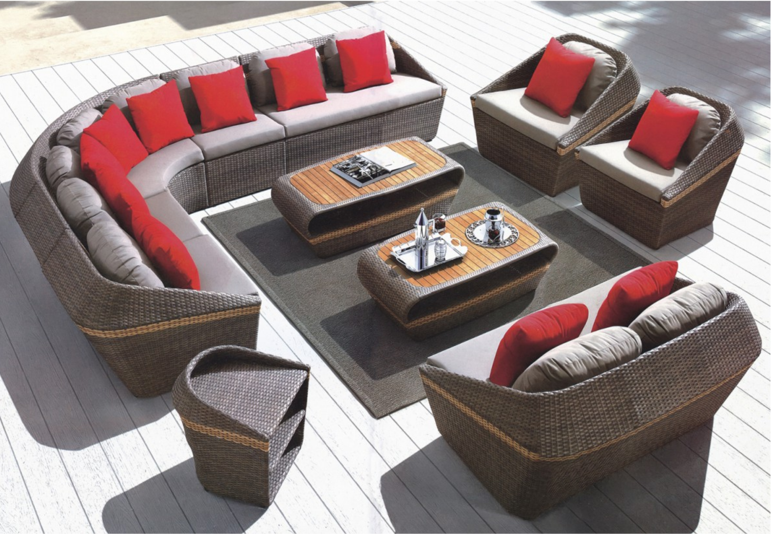 仿藤沙發茶几套裝