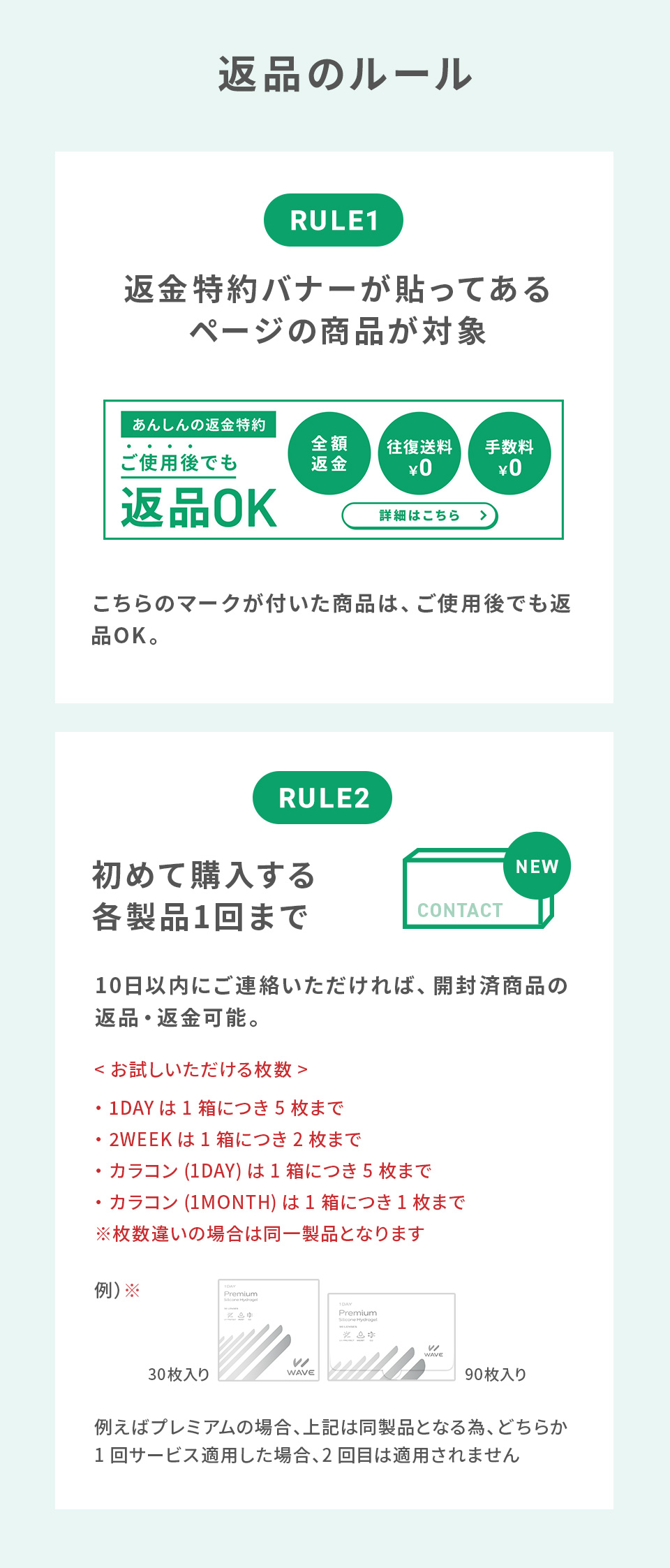 返品のルール