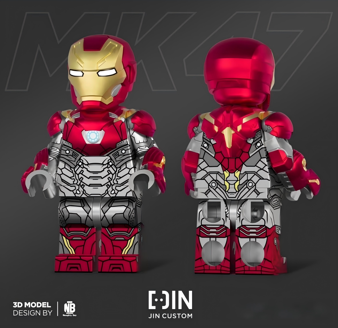 【JIN】Iron Man MK47 (Mark XLVII) 鋼鐵俠 MK47 (馬克 47) 아이언맨 MK47 (마크47)【Custom Marvel Minifigures】