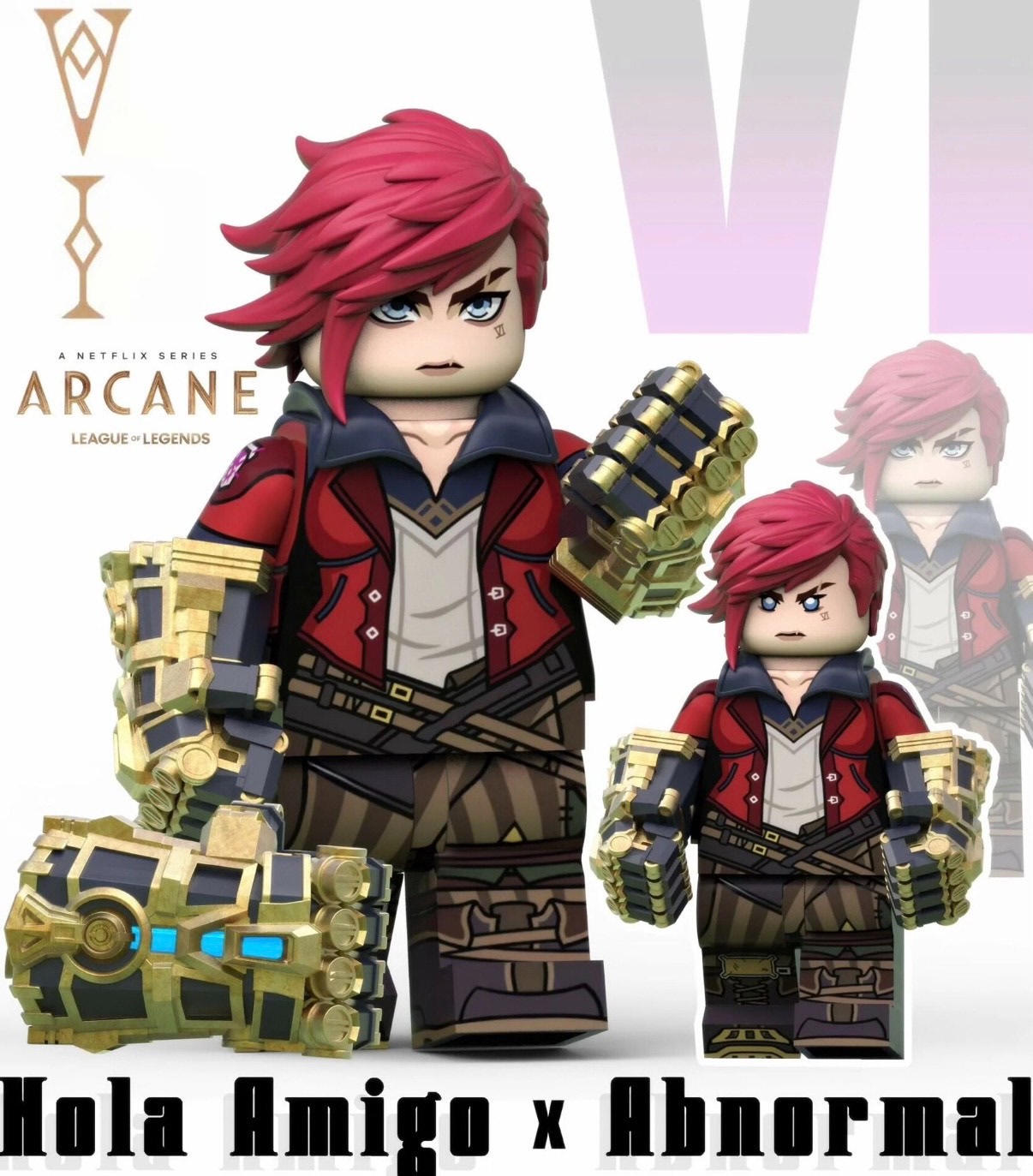 【HOLA x Abnormal】Arcane Vi 奧術 蔚（英雄聯盟雙城之戰） 아케인 바이 【League of Legends custom minifigures】