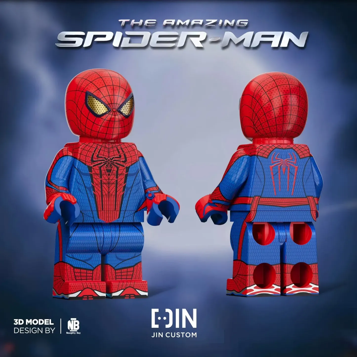 【JIN】Garfield‑version Spider‑Man V2 (The Amazing Spider‑Man) 加菲版蜘蛛人 V2（驚奇蜘蛛人） 가필드 버전 스파이더맨 V2 (어메이징 스파이더맨) 【custom minifigures】