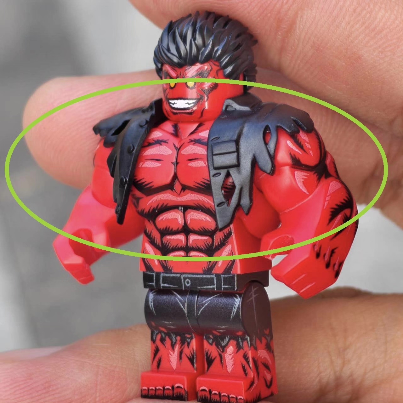 【JIN】Red Hulk (Hand-Drawn Edition) + Coat Expansion Pack 紅浩克（手繪版）＋大衣補充包 레드 헐크 (핸드드로잉 버전) + 코트 확장 팩【custom minifigures】