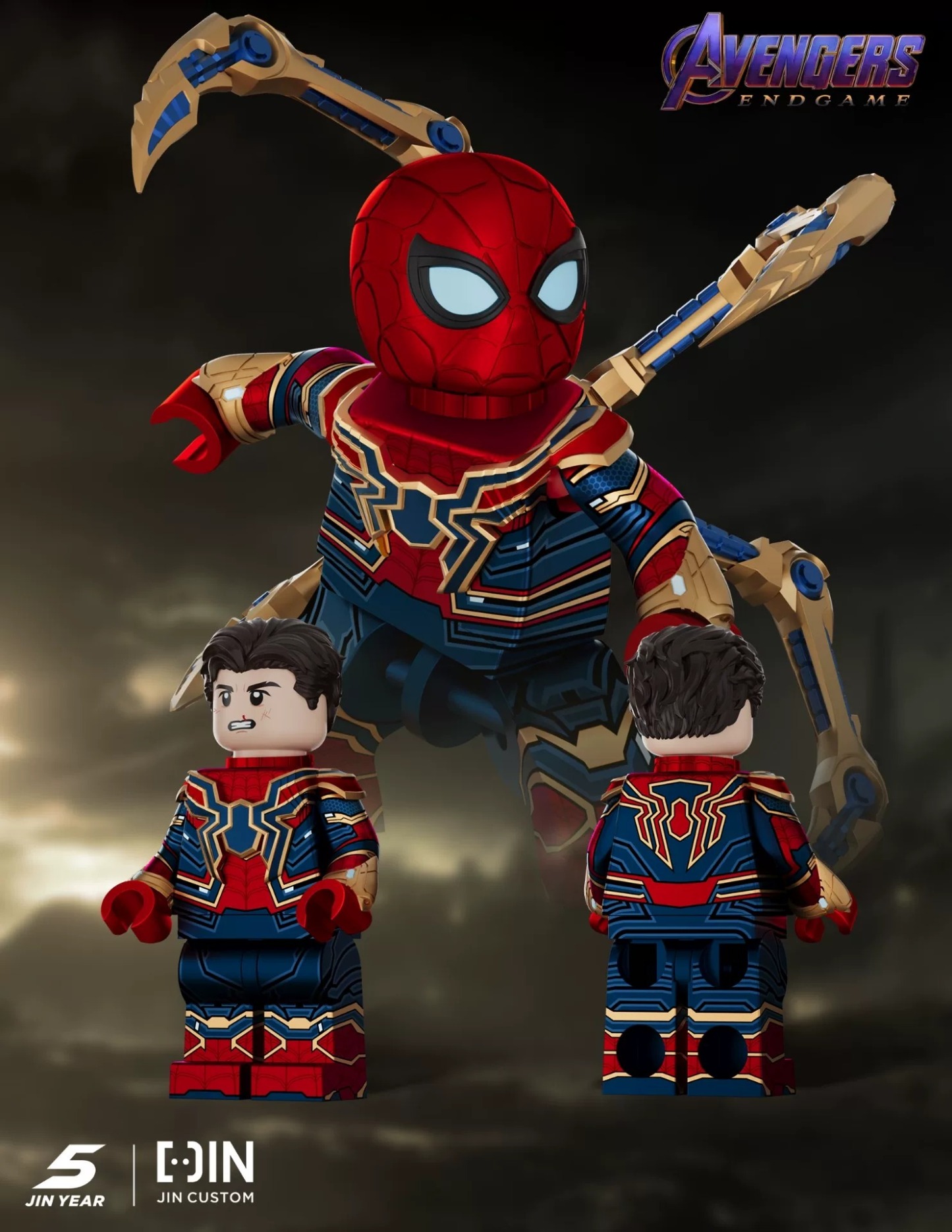 【JIN】Iron Spider Armor 鋼鐵蜘蛛裝甲 아이언 스파이더 아머【custom minifigures】