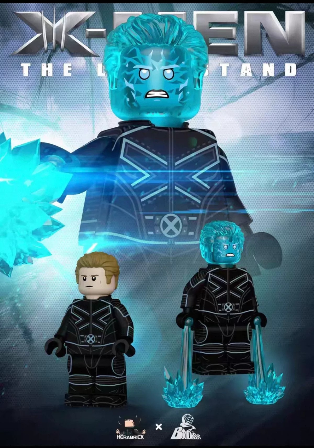 【Herabrick x Bosstoys】Iceman (X-Men) + Extra Body + Effects 冰人（X 戰警）+ 額外本體件 + 特效件 아이스맨 (엑스맨) + 추가 바디 파츠 + 이펙트 파츠【custom minifigures】