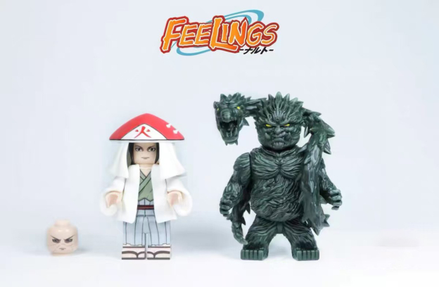 【Feelings】First Hokage Hashirama + Wood Golem, 2 minifigures 初代火影柱間 + 木人，雙人仔 1대 호카게 하시라마 + 목인, 미니피규어 2개
