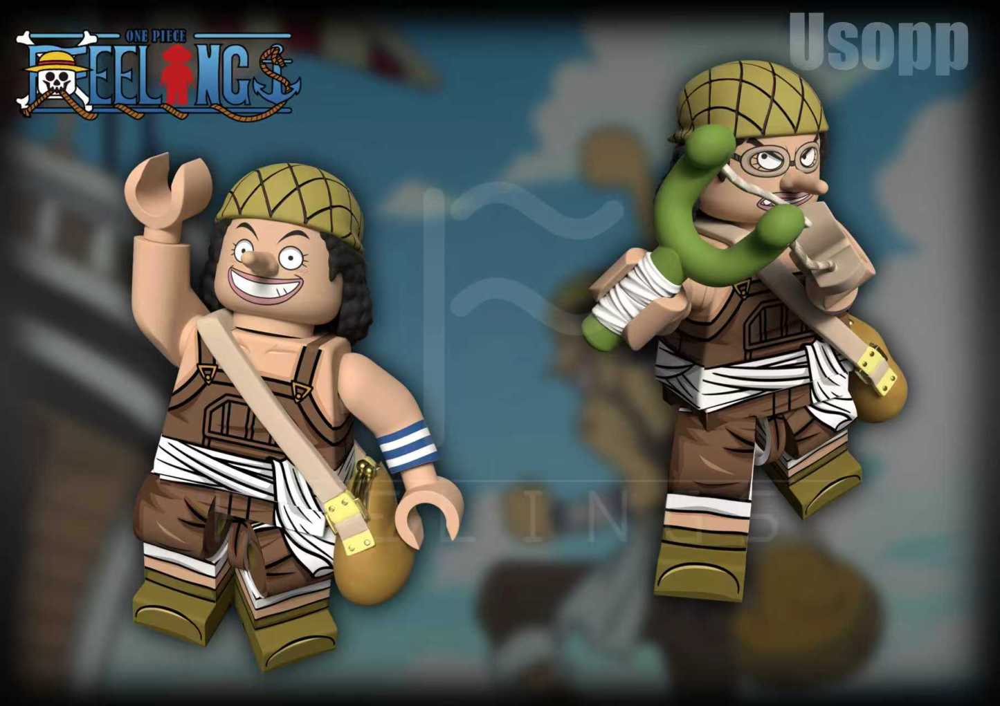 【Preorder】【Feelings】New product, Feelings One Piece Usopp East Ocean version 乌索普 东海篇 Lego custom minifigure.【naruto custom minifigures】-Tom_minifigs