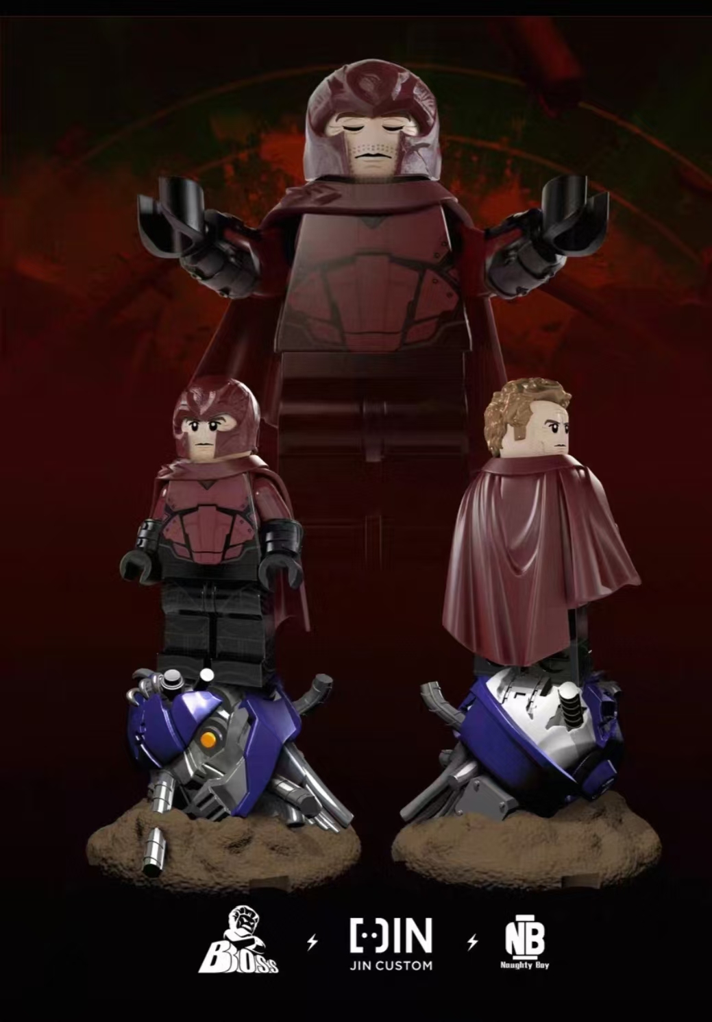 [JIN] Magneto (X-Men: Days of Future Past) + Base 萬磁王（X 戰警：逆轉未來）+ 地台 매그니토 (엑스맨: 데이즈 오브 퓨처 패스트) + 베이스【custom minifigures】