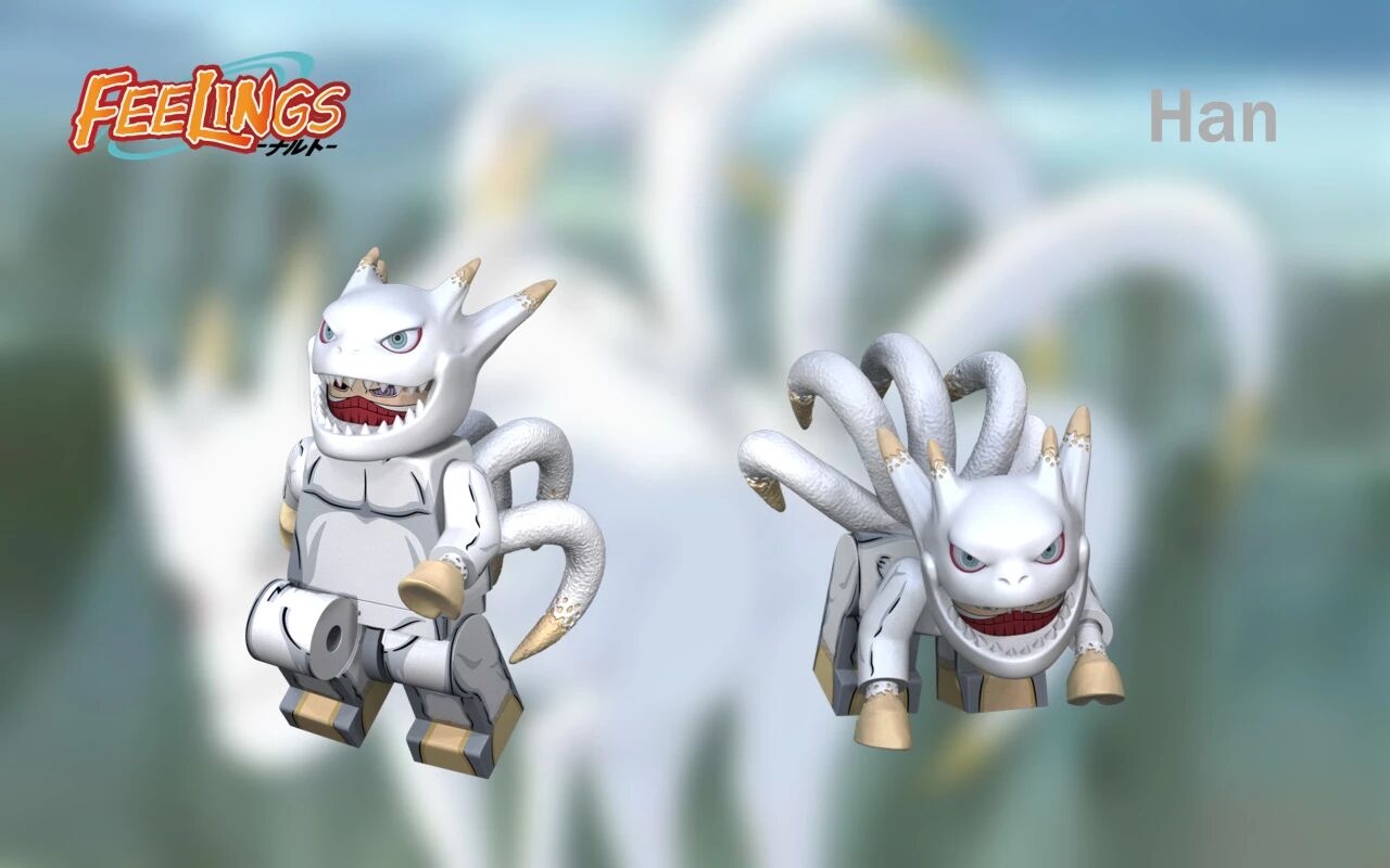 【FEELINGS】Han & Five-Tails Kokuo Two Minifigure Set 漢 & 五尾穆王 한&오미코쿠【Naruto Custom Minifigures】