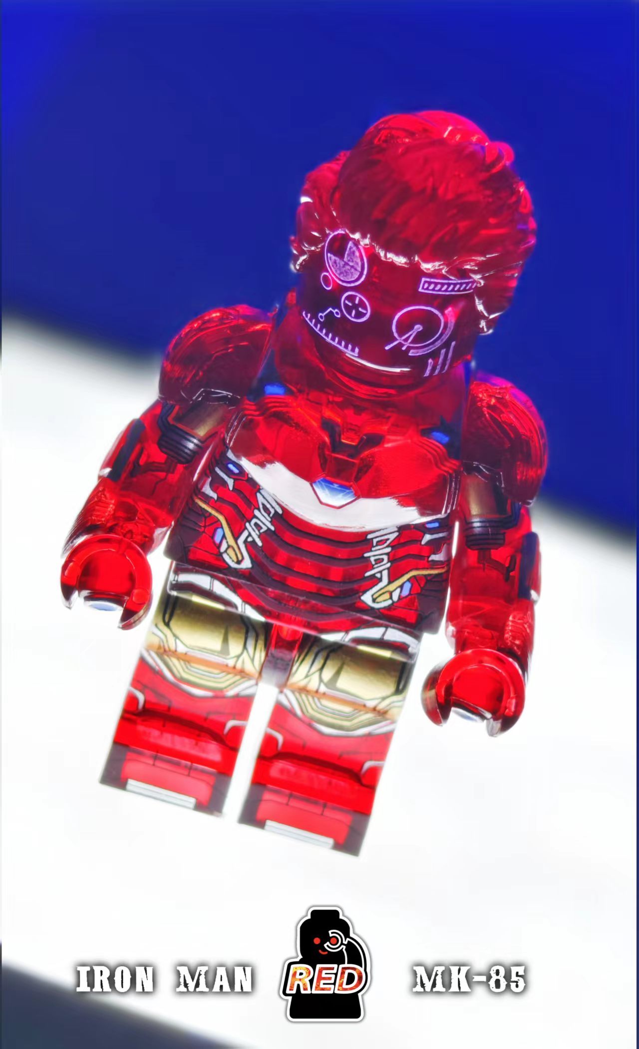 【Preorder】【Red】Tony - MK85 - Holographic Red 托尼 - MK85 - 全息紅 토니-MK85-홀로그래픽 레드【Custom Marvel Minifigures】