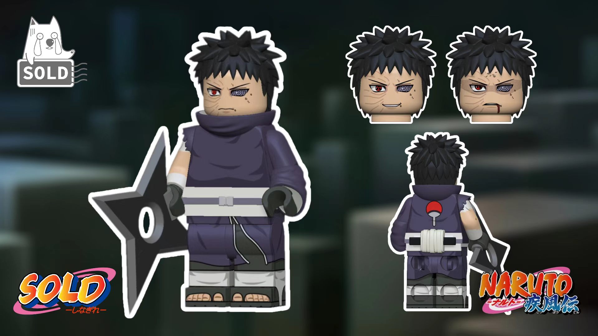 【Preorder】【Sold】Uchiha Obito (White Mask) + (Battle Damaged) Two Minifigure Set 宇智波帶土（白面具）+（戰損）雙人仔 우치하 오비토 (흰 가면) & (전투 손상) 2인 세트 피규어【naruto custom minifigures】
