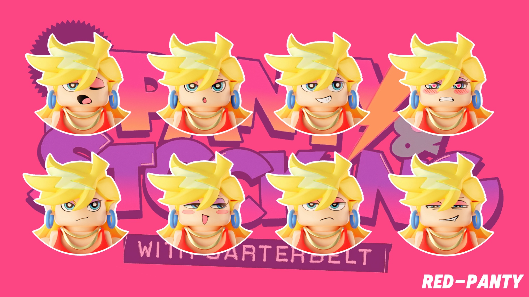 【Red】Panty & Stocking with Garterbelt 吊帶襪天使 팬티 앤 스타킹【Panty & Stocking with Garterbelt custom minifigures】