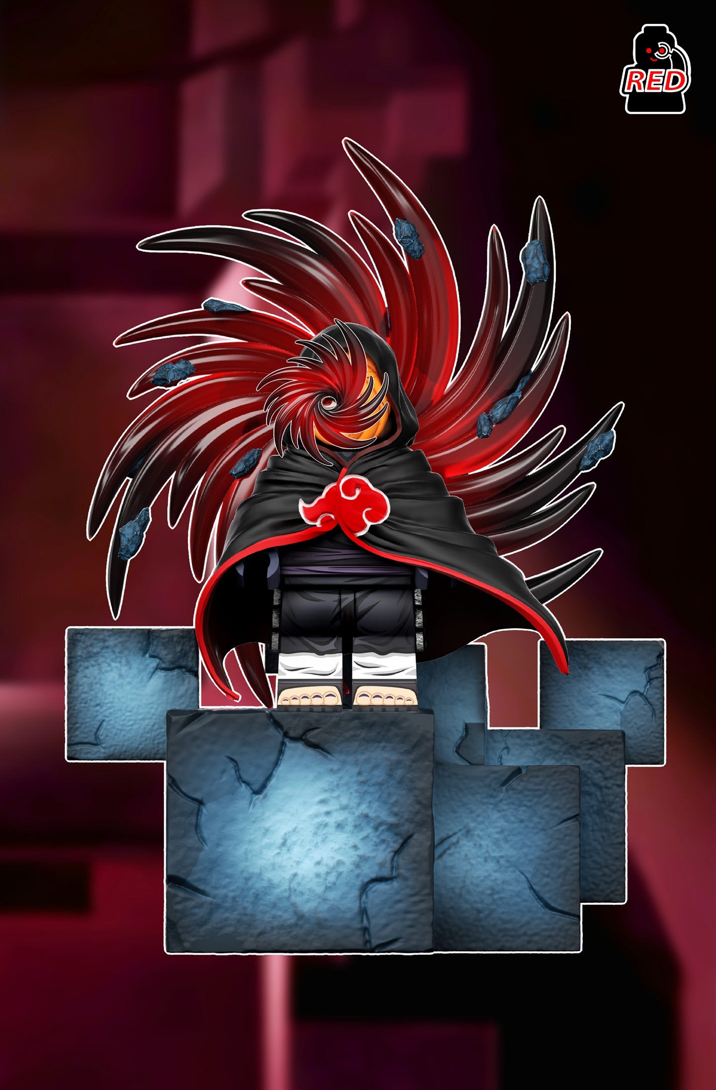 【Red】Tobi (Eye Behind the Scenes)飛飛【幕後之眼】 토비 [배후의 눈]【naruto custom minifigures】