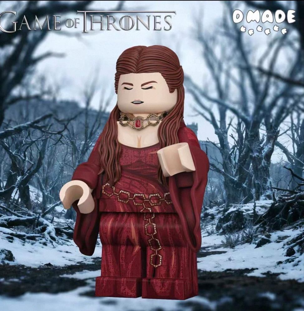 【Private】【D Made】Melisandre (The Red Witch) – Scarf Version + Necklace Version 紅袍女巫・梅麗珊卓（圍巾版 + 項鍊版） 멜리산드라 (붉은 마녀) – 스카프 버전 + 목걸이 버전【Game of Thrones custom minifigures】