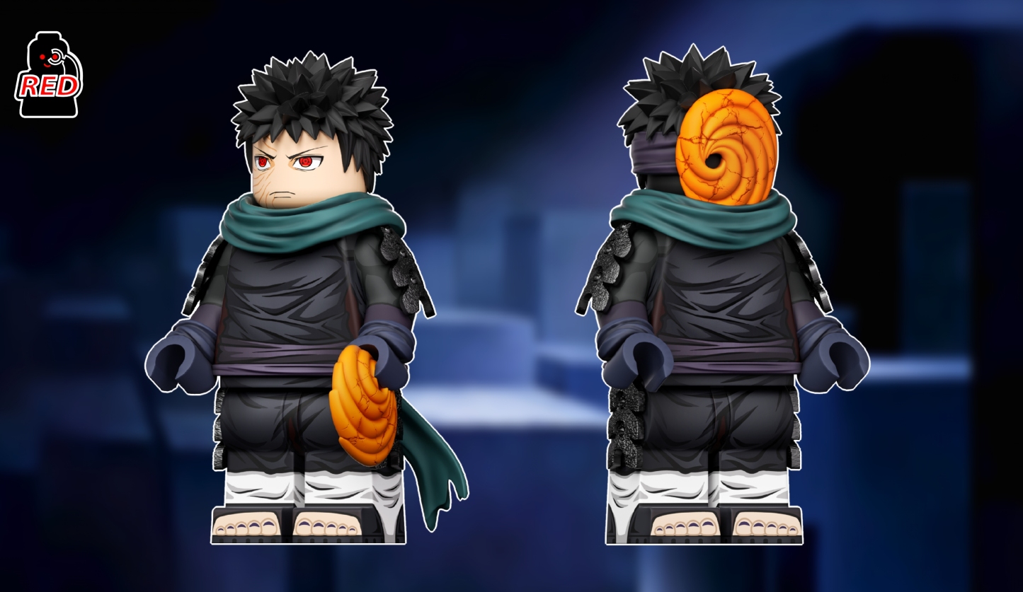 【Red】Uchiha Obito (Akatsuki Creation) 宇智波帶土【曉創生】 우치하 오비토 [아카츠키 창생]【naruto custom minifigures】