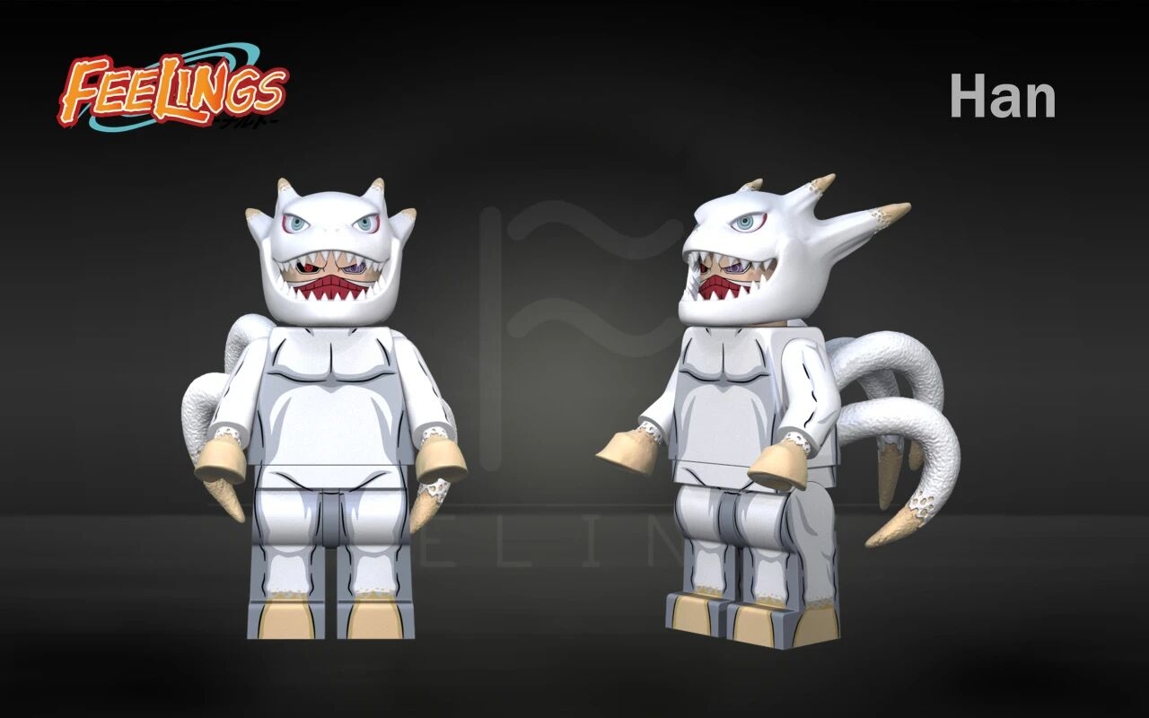 【FEELINGS】Han & Five-Tails Kokuo Two Minifigure Set 漢 & 五尾穆王 한&오미코쿠【Naruto Custom Minifigures】