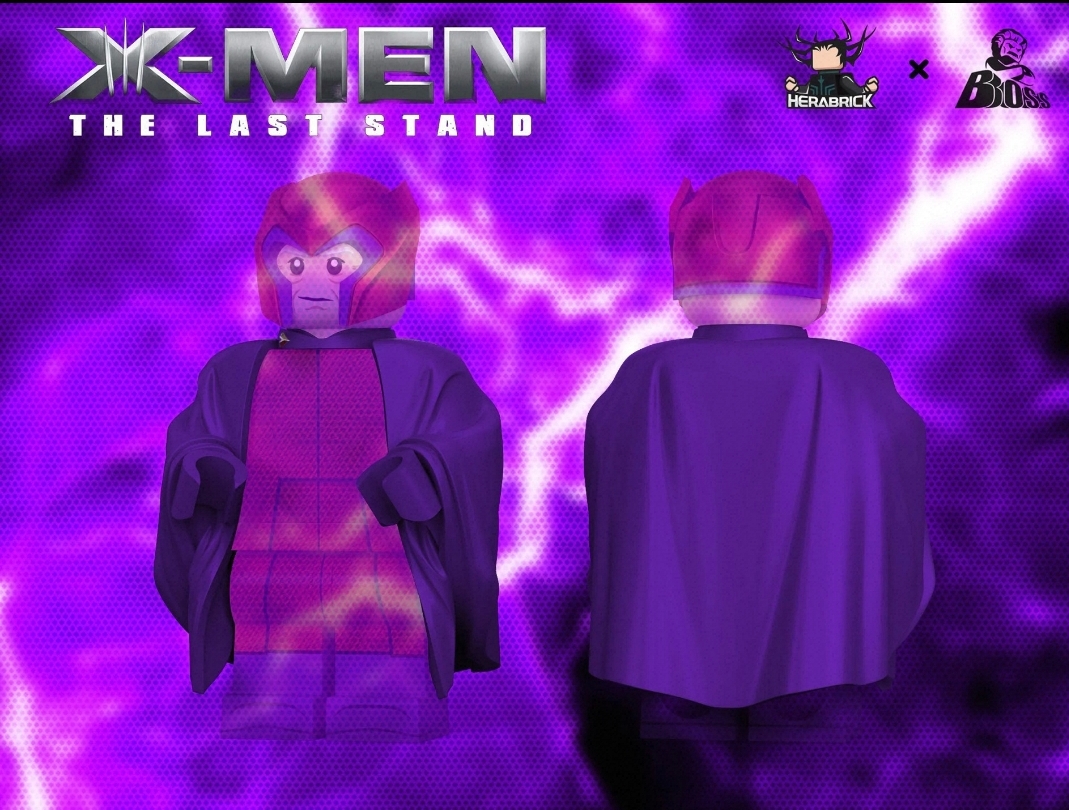 【Herabrick x Bosstoys】Magneto Variant (X-Men) + Double-Hands Cape Pack 萬磁王 Alternate Color Variant（X 戰警）+ 雙手披風配件包 매그니토 얼터너트 컬러 베리언트 (엑스맨) + 양손 망토 팩【custom minifigures】