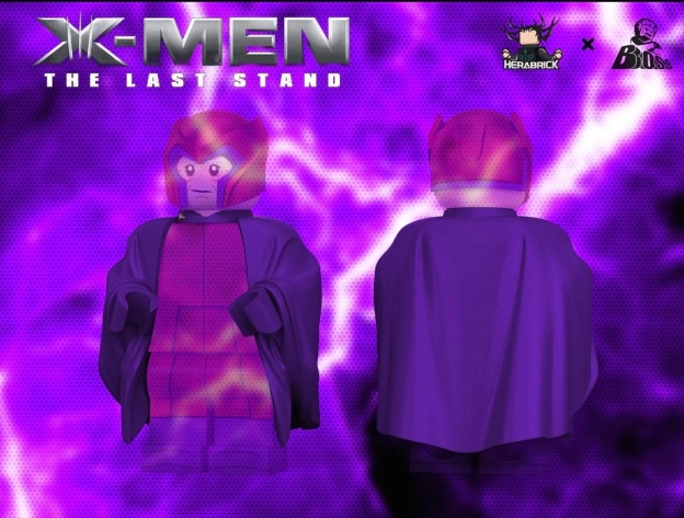 【Herabrick x Bosstoys】Magneto Variant (X-Men) + Double-Hands Cape Pack 萬磁王 Alternate Color Variant（X 戰警）+ 雙手披風配件包 매그니토 얼터너트 컬러 베리언트 (엑스맨) + 양손 망토 팩【custom minifigures】