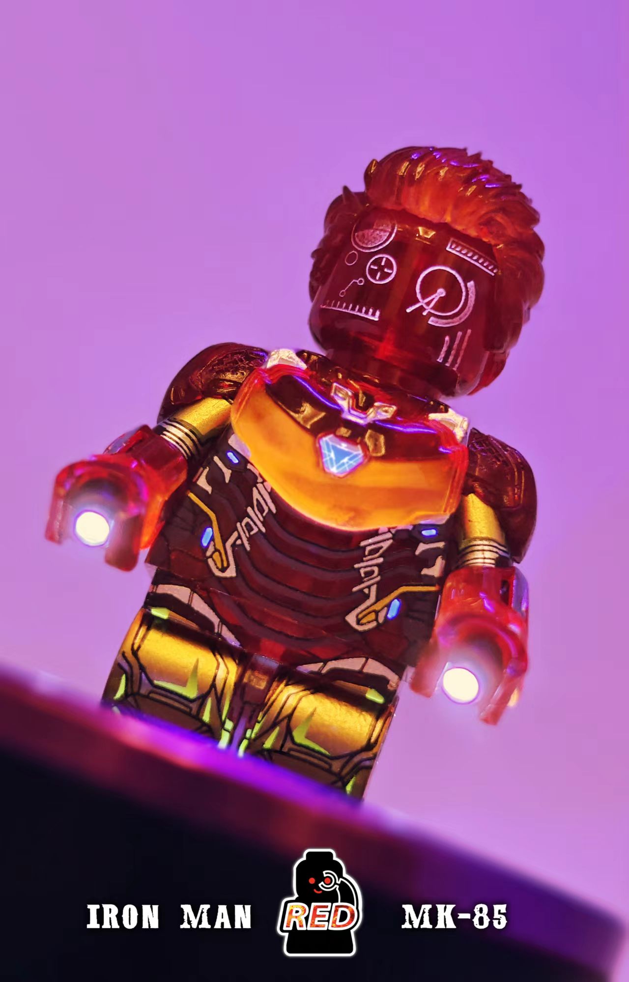 【Preorder】【Red】Tony - MK85 - Holographic Red 托尼 - MK85 - 全息紅 토니-MK85-홀로그래픽 레드【Custom Marvel Minifigures】