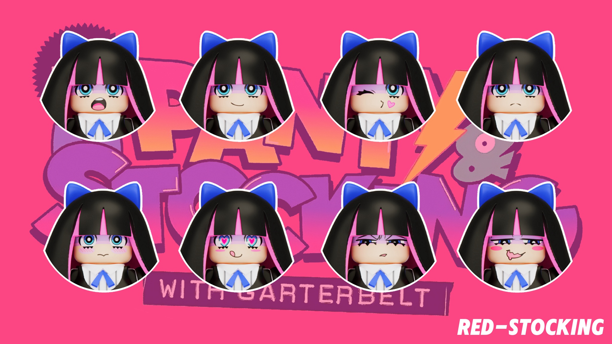 【Red】Panty & Stocking with Garterbelt 吊帶襪天使 팬티 앤 스타킹【Panty & Stocking with Garterbelt custom minifigures】