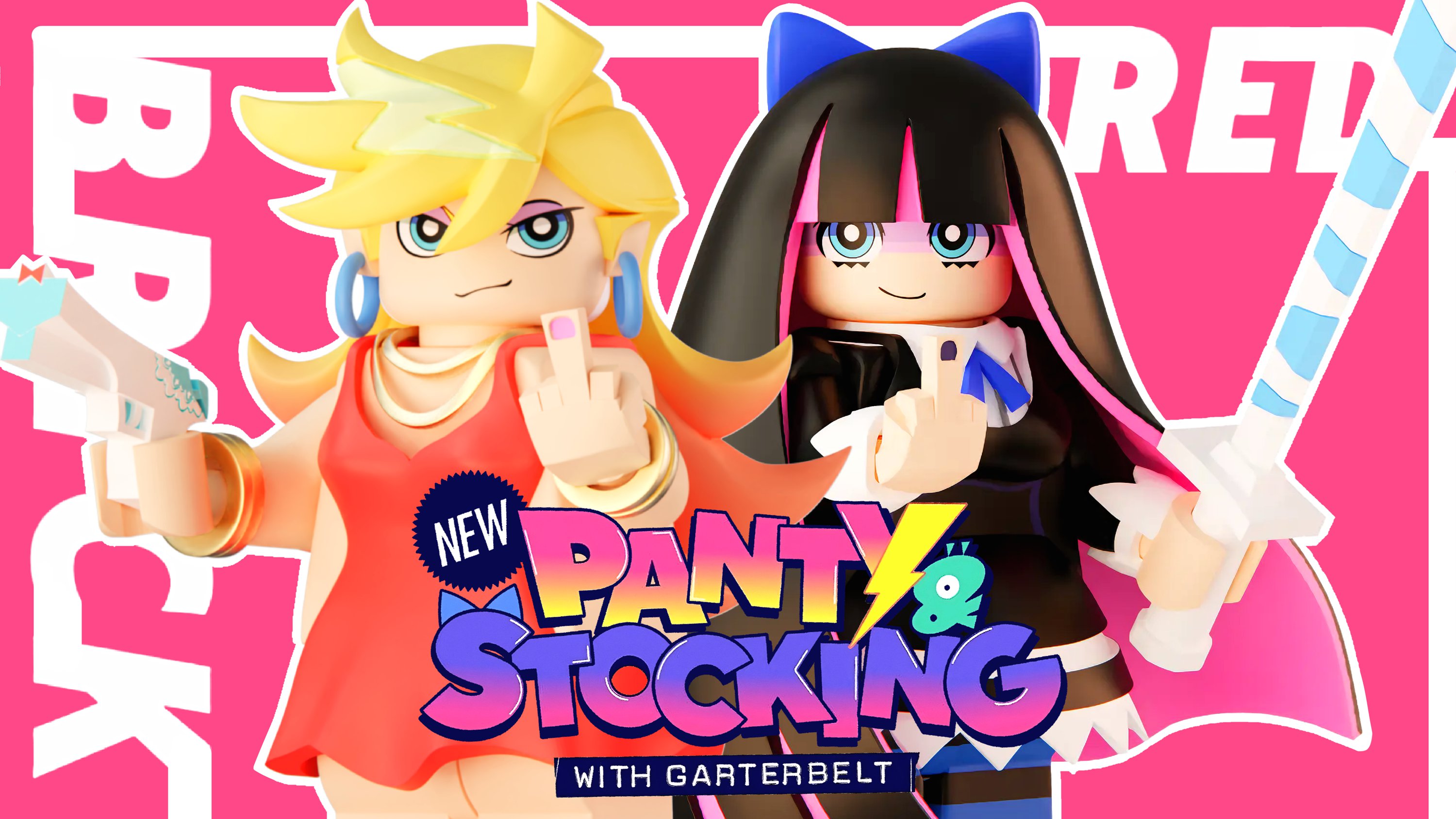 【Red】Panty & Stocking with Garterbelt 吊帶襪天使 팬티 앤 스타킹【Panty & Stocking with Garterbelt custom minifigures】