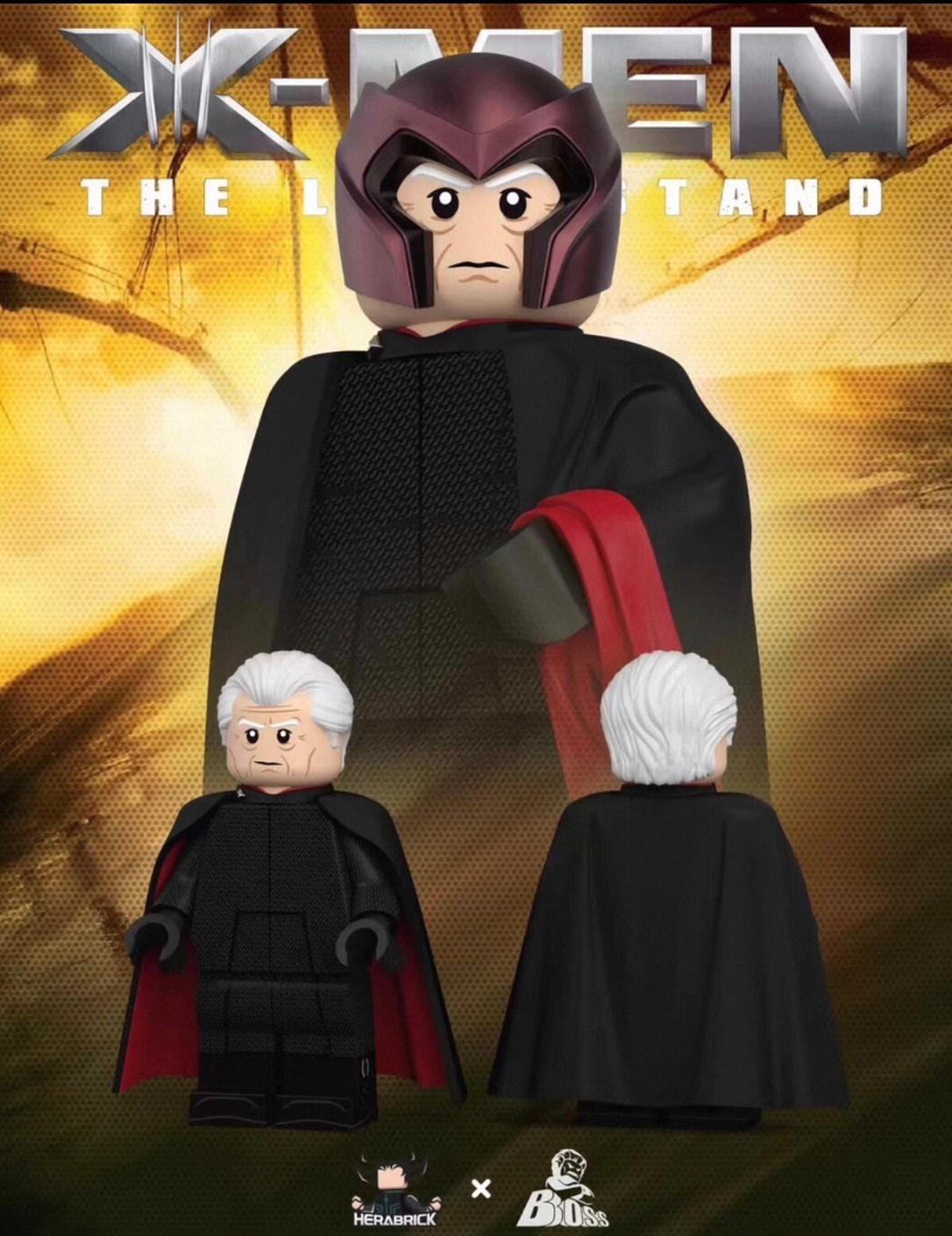 【Herabrick x Bosstoys】Magneto (X-Men) + Double-Hands Cape Pack 萬磁王（X 戰警）+ 雙手披風配件包 매그니토 (엑스맨) + 양손 망토 팩【custom minifigures】
